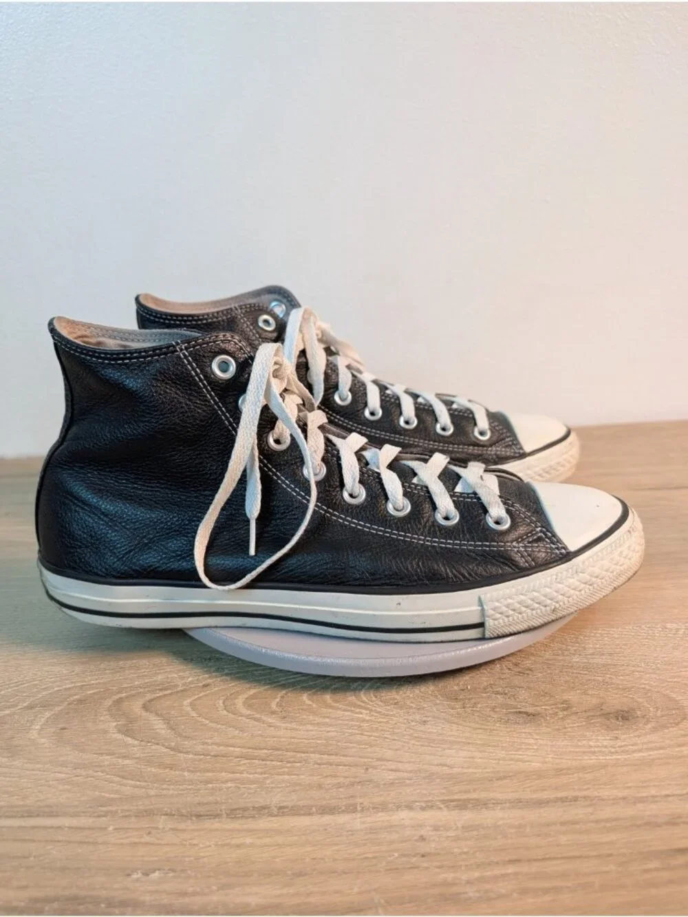 Converse Chuck Taylor All Star Leather High Top Black 1S581 Men's Sneaker 9.5 - Picture 5 of 10